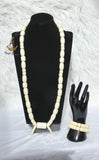 Off-White Cream Igbo Delta Edo Elephant Tusk Red Coral Groom men African Beads Jewellery Set
