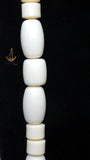 Off-White Cream Igbo Delta Edo Elephant Tusk Red Coral Groom men African Beads Jewellery Set