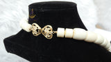 Off-White Cream Igbo Delta Edo Elephant Tusk Red Coral Groom men African Beads Jewellery Set