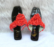 Coral Bead Slide Sandals | African Traditional Wedding Slippers | Igbo Edo Yoruba Bridal Shoes | Handmade Coral Beaded Slides for Women