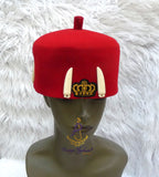 Igbo Edo Chief Ozo Red Cap | Nigerian Men's Hat | African Traditional Chief Hat with Free Red Bracelet