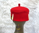 Igbo Edo Chief Ozo Red Cap | Nigerian Men's Hat | African Traditional Chief Hat with Free Red Bracelet
