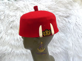 Igbo Edo Chief Ozo Red Cap | Nigerian Men's Hat | African Traditional Chief Hat with Free Red Bracelet