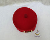 Igbo Edo Chief Ozo Red Cap | Nigerian Men's Hat | African Traditional Chief Hat with Free Red Bracelet