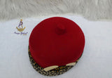 Odogwu Leopard Print Okpu Agu Hat with Tusks | Igbo Chieftaincy Hat for Men | Cultural Cap Yoruba Edo Groom Traditional Wedding Costume Hat