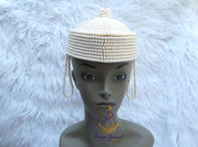 Queen Red Orange White Edo White Beaded Edo Bridal Crown | African Traditional Wedding Coral Style Beaded Crown | Igbo Edo Yoruba Royal Bridal Headpiece | Queen CrownCrown wedding Bridal Party Beaded Women Traditional Edo Igbo Hat (Copy)