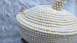 Queen Red Orange White Edo White Beaded Edo Bridal Crown | African Traditional Wedding Coral Style Beaded Crown | Igbo Edo Yoruba Royal Bridal Headpiece | Queen CrownCrown wedding Bridal Party Beaded Women Traditional Edo Igbo Hat (Copy)