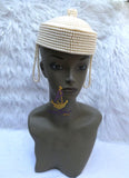 Queen Red Orange White Edo White Beaded Edo Bridal Crown | African Traditional Wedding Coral Style Beaded Crown | Igbo Edo Yoruba Royal Bridal Headpiece | Queen CrownCrown wedding Bridal Party Beaded Women Traditional Edo Igbo Hat (Copy)