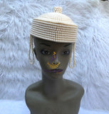 Queen Red Orange White Edo White Beaded Edo Bridal Crown | African Traditional Wedding Coral Style Beaded Crown | Igbo Edo Yoruba Royal Bridal Headpiece | Queen CrownCrown wedding Bridal Party Beaded Women Traditional Edo Igbo Hat (Copy)