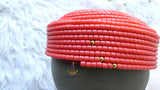 Orange Chieftaincy cap Queen Edo Coral Crown wedding Bridal Party Beaded Cap Edo Igbo Hat African bridal cap