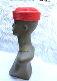 Orange Chieftaincy cap Queen Edo Coral Crown wedding Bridal Party Beaded Cap Edo Igbo Hat African bridal cap