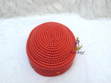 Orange Chieftaincy cap Queen Edo Coral Crown wedding Bridal Party Beaded Cap Edo Igbo Hat African bridal cap