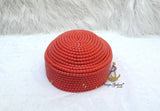Orange Chieftaincy cap Queen Edo Coral Crown wedding Bridal Party Beaded Cap Edo Igbo Hat African bridal cap
