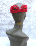 PrestigeApplause Nigerian Red Edo Coral Crown wedding Bridal Party Beaded Edo Igbo Hat Cap