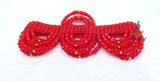 PrestigeApplause Nigerian Red Edo Coral Crown wedding Bridal Party Beaded Edo Igbo Hat Cap