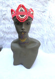 PrestigeApplause Nigerian Orange Mixed White Edo Coral Crown Necklace Purse Blouse wedding Bridal Party Beaded Edo Igbo Hat Cap
