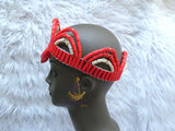 PrestigeApplause Nigerian Orange Mixed White Edo Coral Crown Necklace Purse Blouse wedding Bridal Party Beaded Edo Igbo Hat Cap