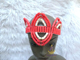PrestigeApplause Nigerian Orange Mixed White Edo Coral Crown Necklace Purse Blouse wedding Bridal Party Beaded Edo Igbo Hat Cap