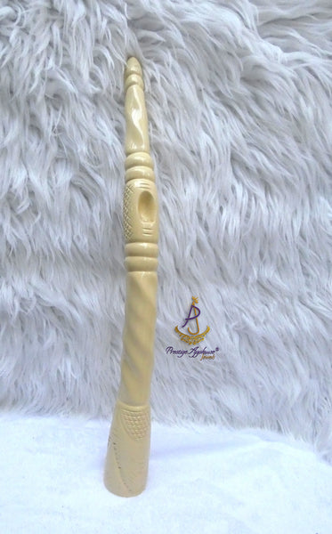 Long Chief Elephant Tusk Replica – African Traditional Igbo Nigerian Edo Delta Odu Hand-Held Nze/Ozo Staff (Faux Bone Material)