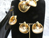 Gold Plated Statement Jewellery Set | Necklace, Earrings, Ring & Bracelet Set | Elegant Women's Gift | Bridal Jewellery