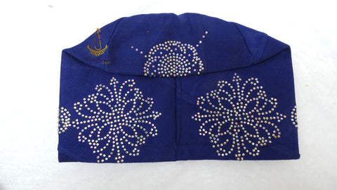 PrestigeApplause Royal Blue Stoned African Men Aso Oke Yoruba Fila Cap Party Groom Men Nigerian Hat