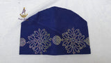 PrestigeApplause Royal Blue Stoned African Men Aso Oke Yoruba Fila Cap Party Groom Men Nigerian Hat