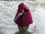 PrestigeApplause Powder Blue Mixed Maroon Men Aso Oke Yoruba Fila Cap Party Groom Men Nigerian Hat