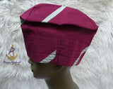 PrestigeApplause Powder Blue Mixed Maroon Men Aso Oke Yoruba Fila Cap Party Groom Men Nigerian Hat