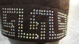 PrestigeApplause Chocolate Brown Stoned Design Style Aso Oke African Nigerian Men Yoruba Fila Cap