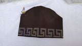 PrestigeApplause Chocolate Brown Stoned Design Style Aso Oke African Nigerian Men Yoruba Fila Cap
