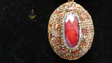 PrestigeApplause Luxury Red Jasper Gemstone Jewellery Set | Natural Stone Necklace, Pendant, Earrings, Bracelet & Ring | African Statement Jewellery | Wedding Gift for Women