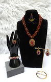 PrestigeApplause Luxury Red Jasper Gemstone Jewellery Set | Natural Stone Necklace, Pendant, Earrings, Bracelet & Ring | African Statement Jewellery | Wedding Gift for Women