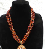 PrestigeApplause Luxury Red Jasper Gemstone Jewellery Set | Natural Stone Necklace, Pendant, Earrings, Bracelet & Ring | African Statement Jewellery | Wedding Gift for Women