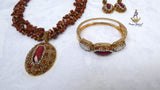 PrestigeApplause Luxury Red Jasper Gemstone Jewellery Set | Natural Stone Necklace, Pendant, Earrings, Bracelet & Ring | African Statement Jewellery | Wedding Gift for Women