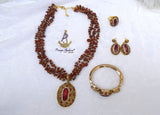 PrestigeApplause Luxury Red Jasper Gemstone Jewellery Set | Natural Stone Necklace, Pendant, Earrings, Bracelet & Ring | African Statement Jewellery | Wedding Gift for Women
