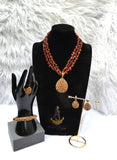 PrestigeApplause Luxury Brown Jasper Gemstone Jewellery Set | Necklace, Pendant, Earrings, Bracelet & Ring |  Wedding Gift for Women