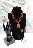 PrestigeApplause Luxury Brown Jasper Gemstone Jewellery Set | Necklace, Pendant, Earrings, Bracelet & Ring |  Wedding Gift for Women