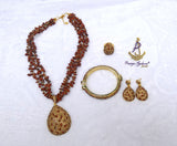 PrestigeApplause Luxury Brown Jasper Gemstone Jewellery Set | Necklace, Pendant, Earrings, Bracelet & Ring |  Wedding Gift for Women