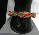 Luxury Red Crystal Jewellery Set | Gold Plated Statement Necklace, Earrings, Bracelet Ring | Bridal Wedding Jewellery | Elegant Gift for Women