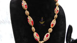 Luxury Red Crystal Jewellery Set | Gold Plated Statement Necklace, Earrings, Bracelet Ring | Bridal Wedding Jewellery | Elegant Gift for Women