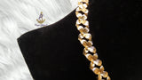 PrestigeApplause Luxury Gold Floral Statement Jewellery Set | Gold Necklace, Earrings, Bracelet & Ring | Wedding Jewellery for Women | Bridal Gift | Luxury Flower Jewellery