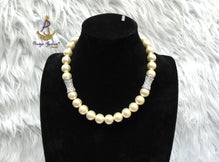 Beautiful Cream White Pearl Beads Crystal Silver Necklace Jewellery Gift Ladies