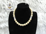 Beautiful Cream White Pearl Beads Crystal Silver Necklace Jewellery Gift Ladies