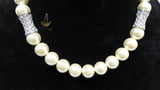 Beautiful Cream White Pearl Beads Crystal Silver Necklace Jewellery Gift Ladies