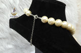 Beautiful Cream White Pearl Beads Crystal Silver Necklace Jewellery Gift Ladies