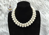 Cream White Light Champagne Pearl Beads Crystal Silver Bridal Cocktail Party Necklace Jewellery Gift Ladies