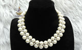 Cream White Light Champagne Pearl Beads Crystal Silver Bridal Cocktail Party Necklace Jewellery Gift Ladies