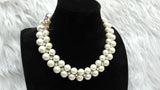 Cream White Light Champagne Pearl Beads Crystal Silver Bridal Cocktail Party Necklace Jewellery Gift Ladies