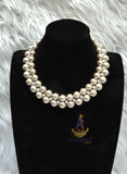 Cream White Light Champagne Pearl Beads Crystal Silver Bridal Cocktail Party Necklace Jewellery Gift Ladies