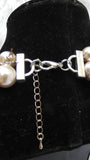 Cream White Light Champagne Pearl Beads Crystal Silver Bridal Cocktail Party Necklace Jewellery Gift Ladies